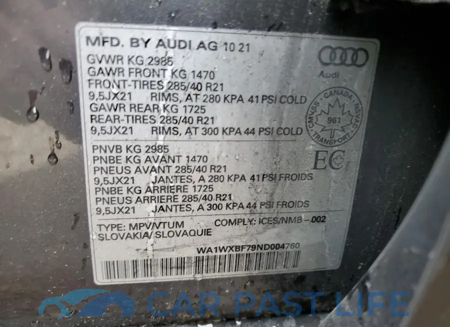 WA1WXBF79ND004760# 13