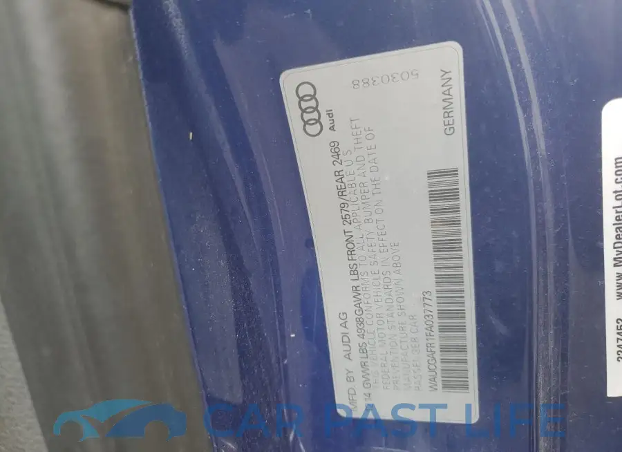 WAUCGAFR1FA037773# 12