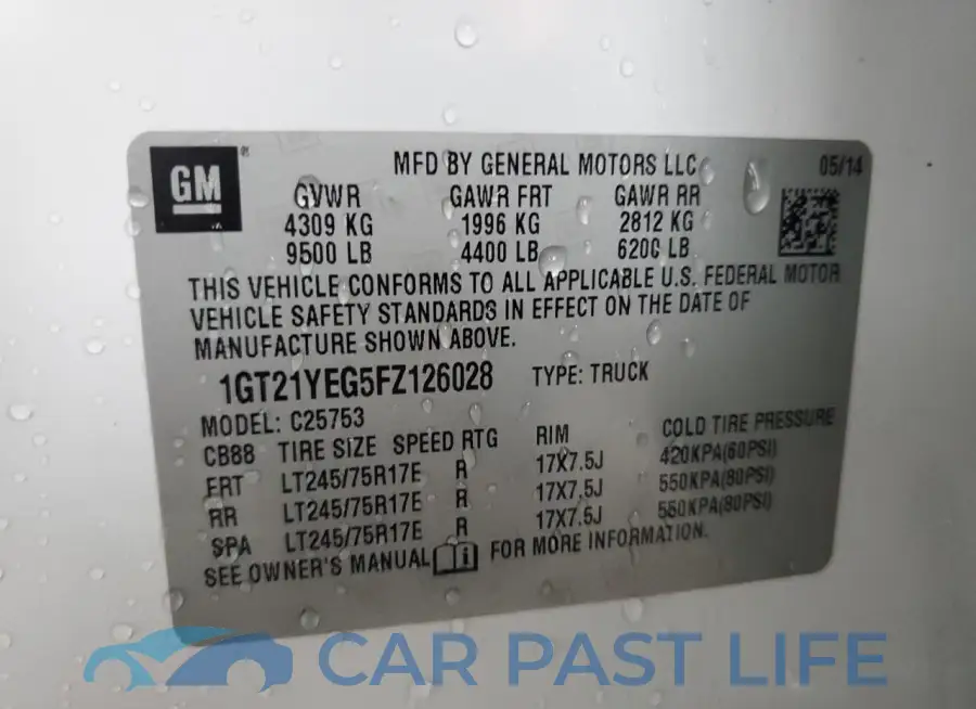 1GT21YEG5FZ126028# 12