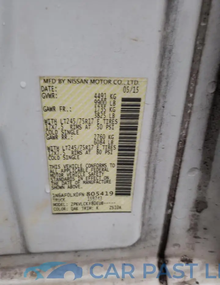 1N6AF0LX0FN805419# 12