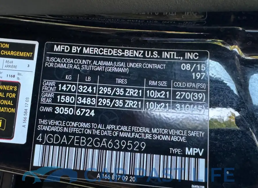 4JGDA7EB2GA639529# 10
