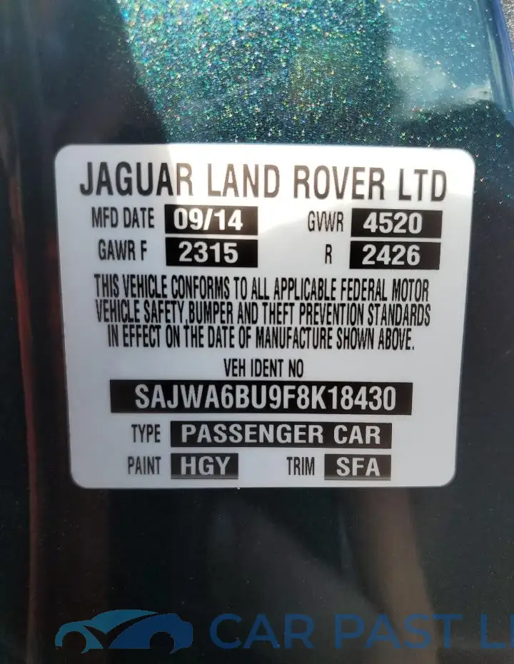 SAJWA6BU9F8K18430# 13