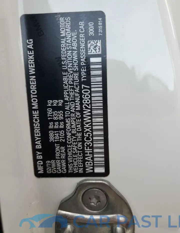 WBAHF3C5XKWW28607# 13