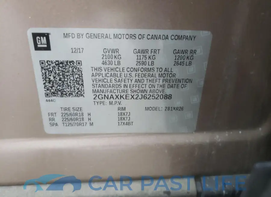2GNAXKEX2J6252088# 13
