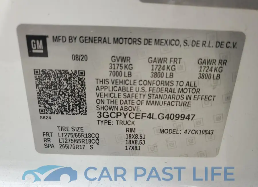 3GCPYCEF4LG409947# 12