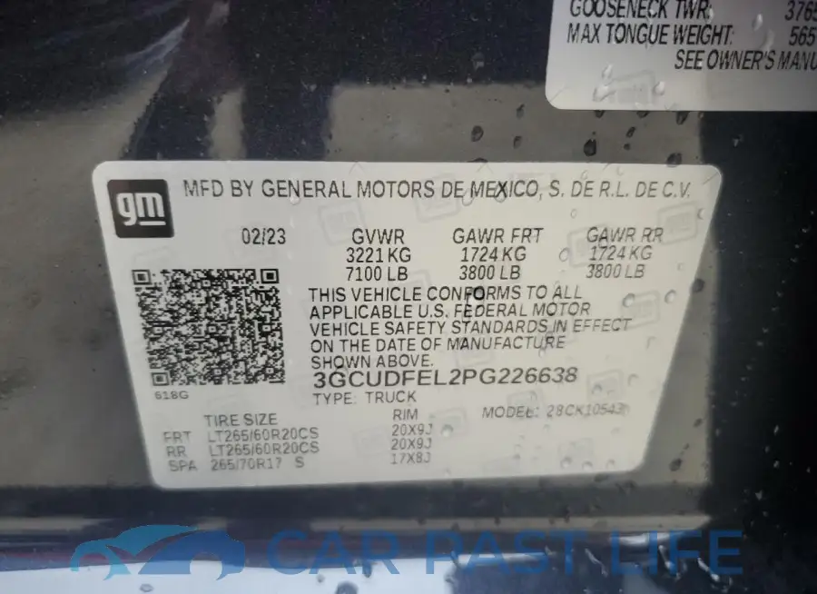 3GCUDFEL2PG226638# 12