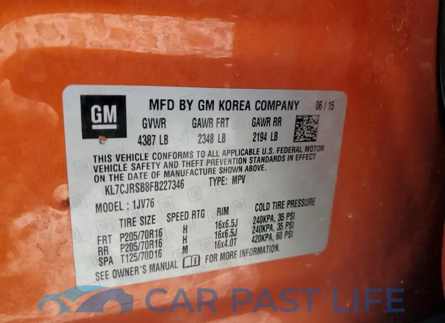 KL7CJRSB8FB227346# 13