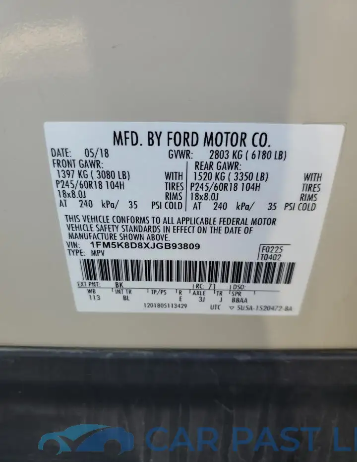 1FM5K8D8XJGB93809# 13