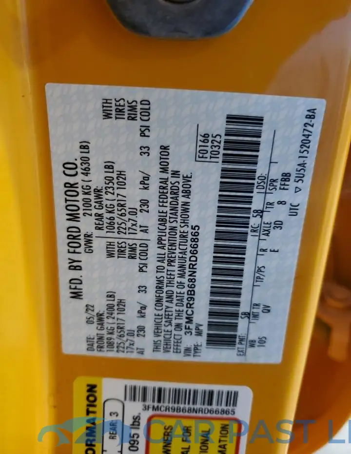 3FMCR9B68NRD66865# 14