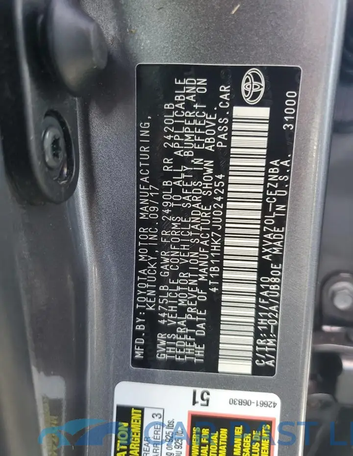 4T1B11HK7JU024254# 13