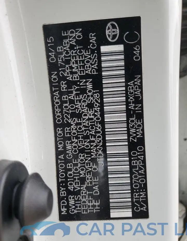 JTDKN3DU6F0449281# 13