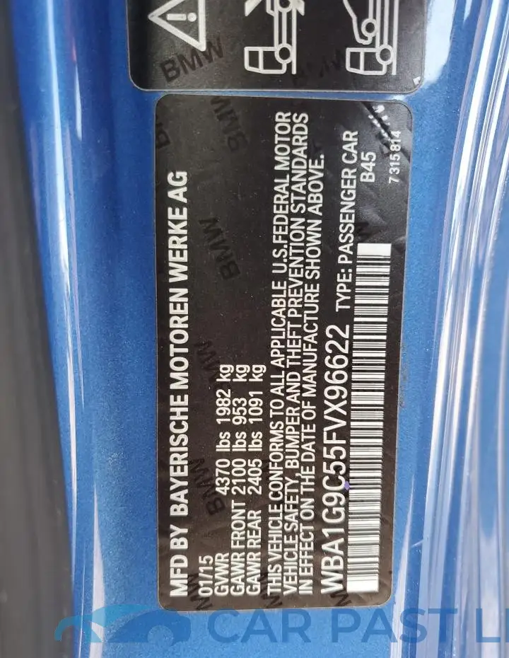WBA1G9C55FVX96622# 12