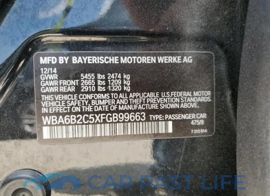 WBA6B2C5XFGB99663# 12