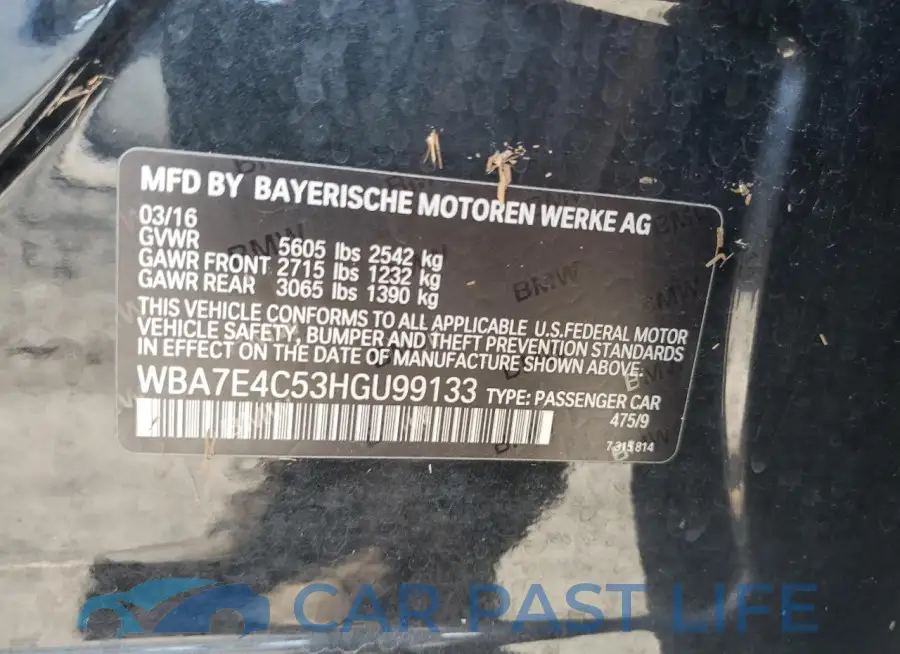 WBA7E4C53HGU99133# 12