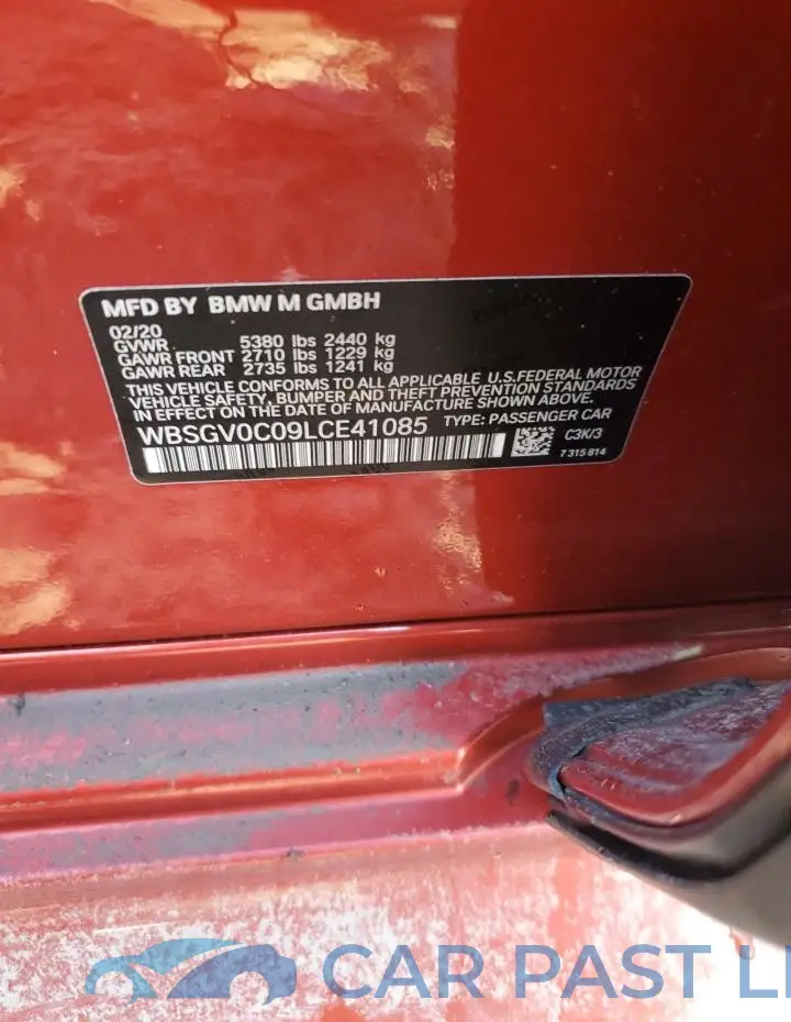 WBSGV0C09LCE41085# 13