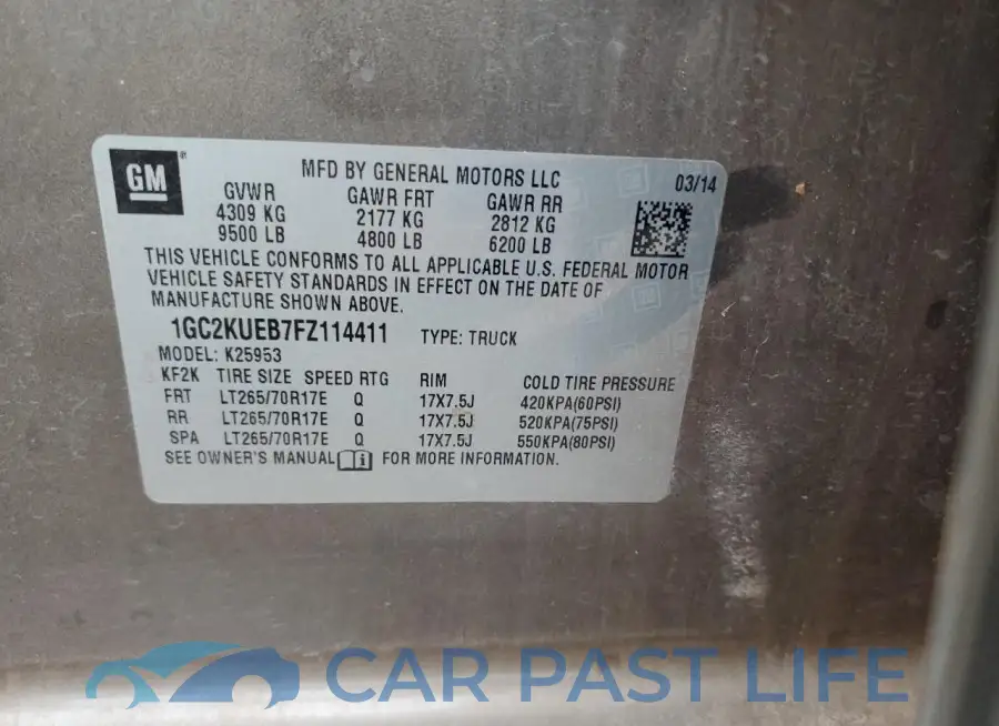 1GC2KUEB7FZ114411# 12