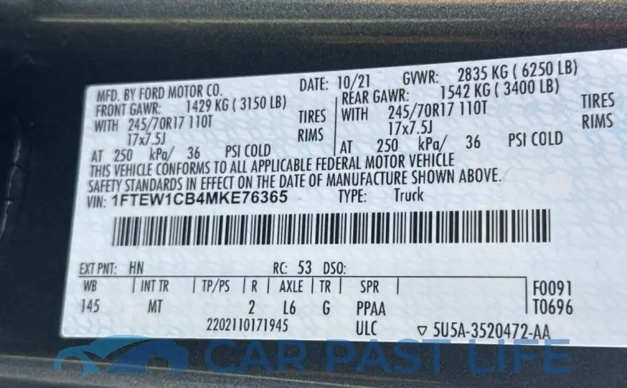 1FTEW1CB4MKE76365# 10
