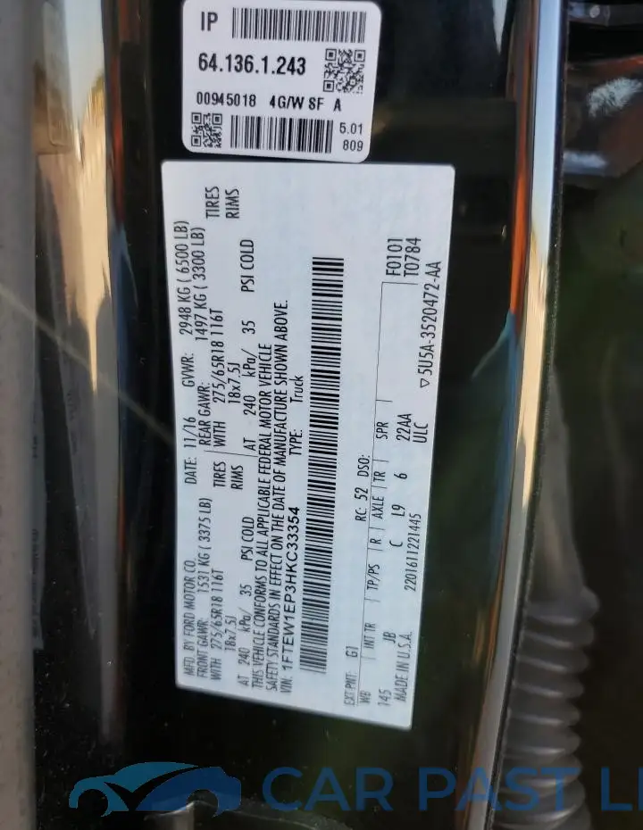 1FTEW1EP3HKC33354# 13