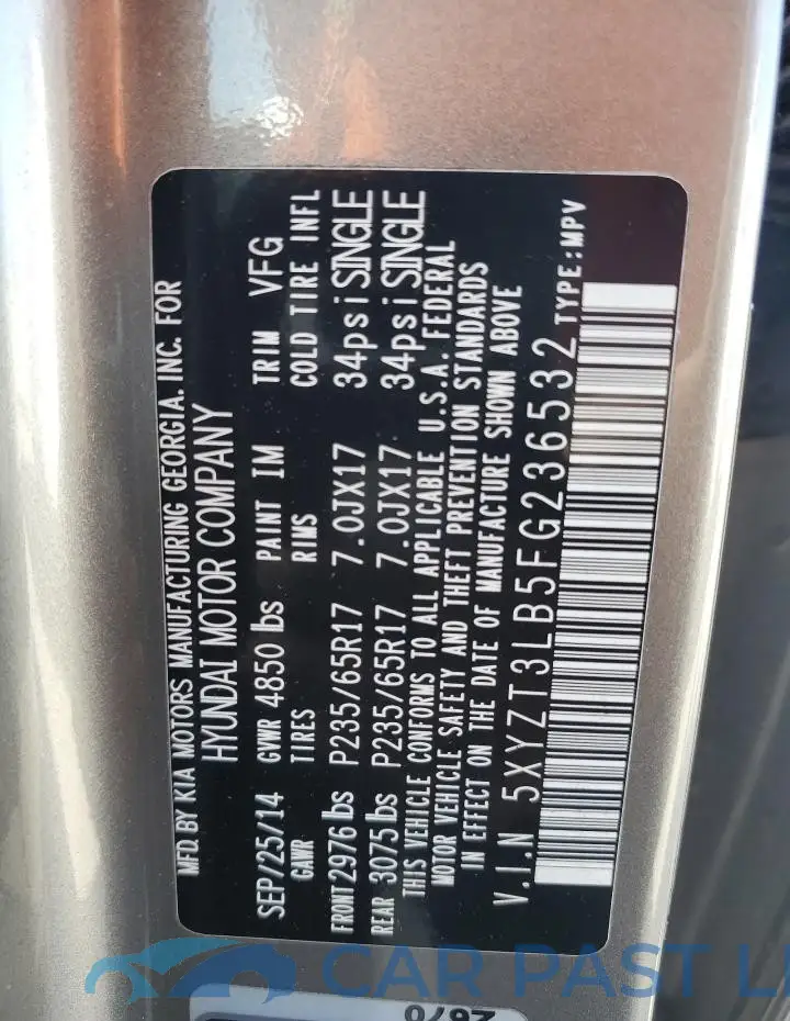 5XYZT3LB5FG236532# 13