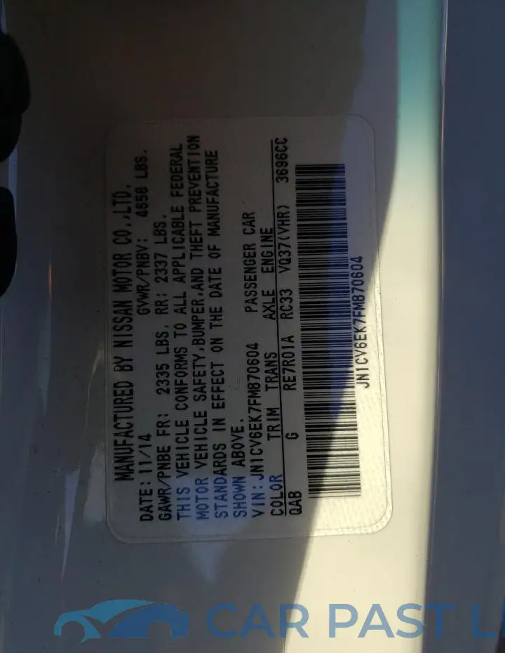 JN1CV6EK7FM870604# 12