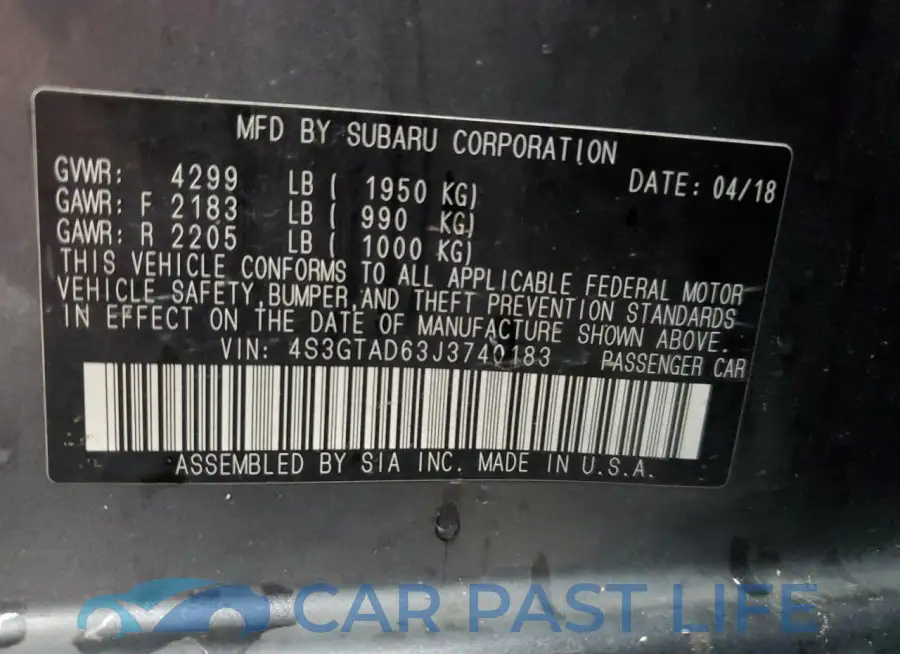 4S3GTAD63J3740183# 12