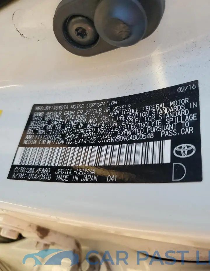 JTDBVRBD9GA000548# 12