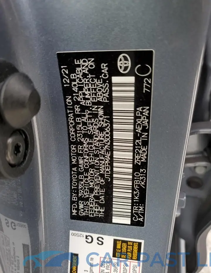 JTDEPMAE7N3006371# 13
