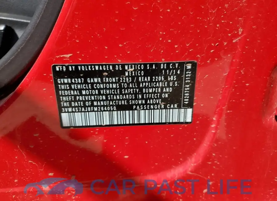 3VW4S7AJ8FM264050# 12