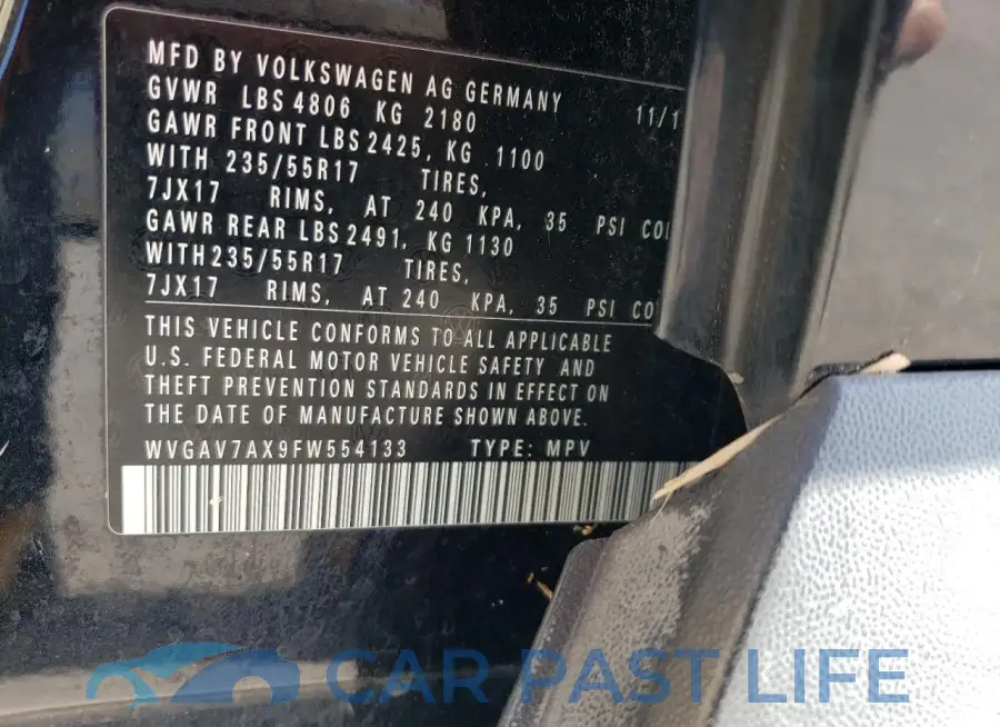 WVGAV7AX9FW554133# 14