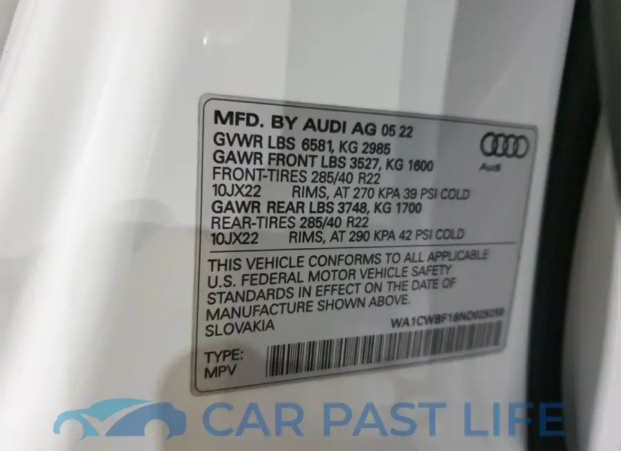 WA1CWBF16ND029259# 13