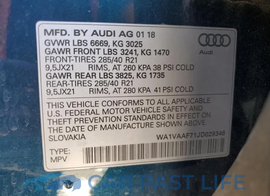 WA1VAAF71JD029346# 14