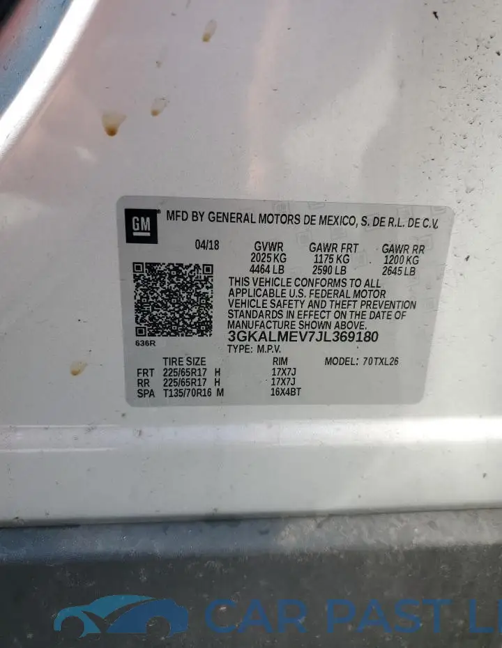 3GKALMEV7JL369180# 12