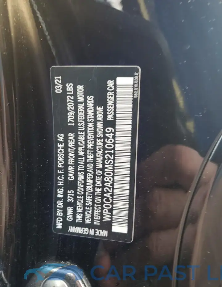 WP0CA2A80MS210649# 13