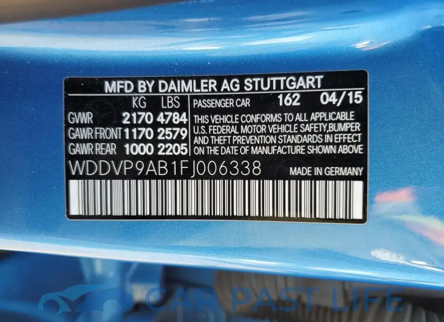 WDDVP9AB1FJ006338# 12