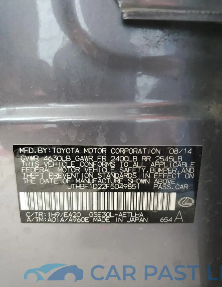 JTHBF1D22F5049851# 12