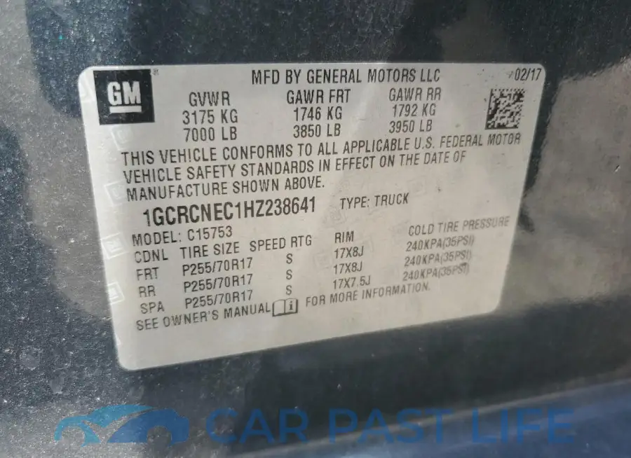 1GCRCNEC1HZ238641# 12