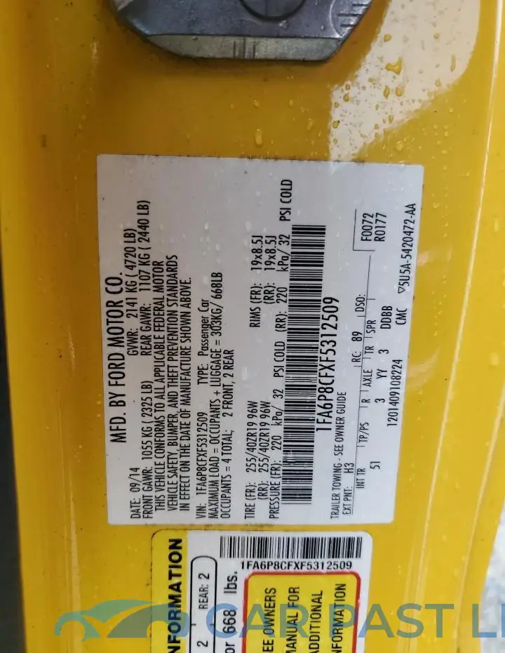 1FA6P8CFXF5312509# 12