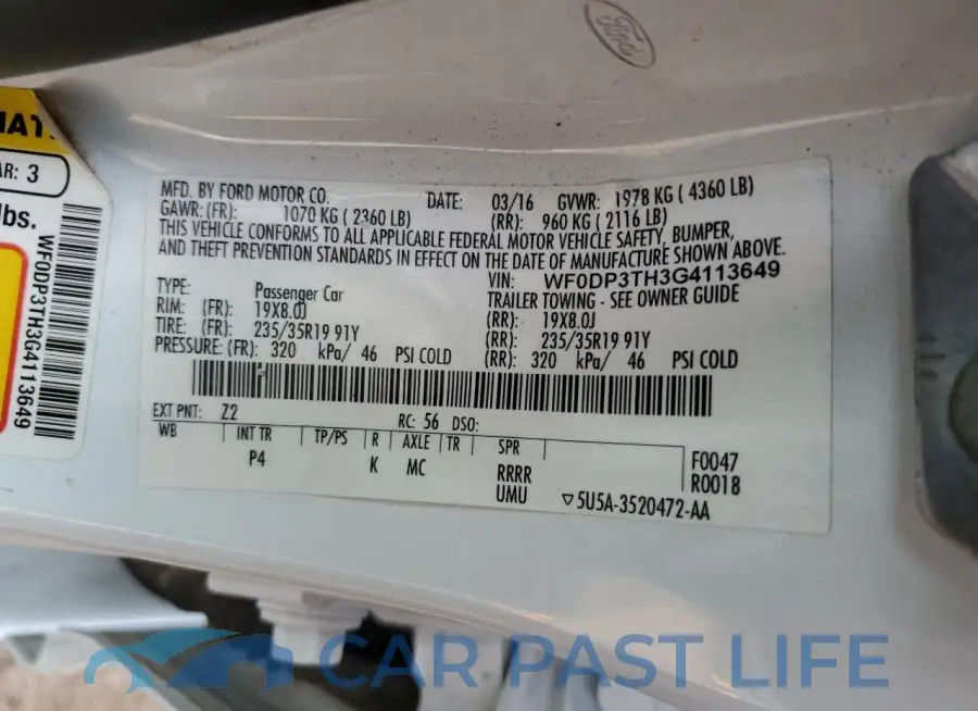 WF0DP3TH3G4113649# 12