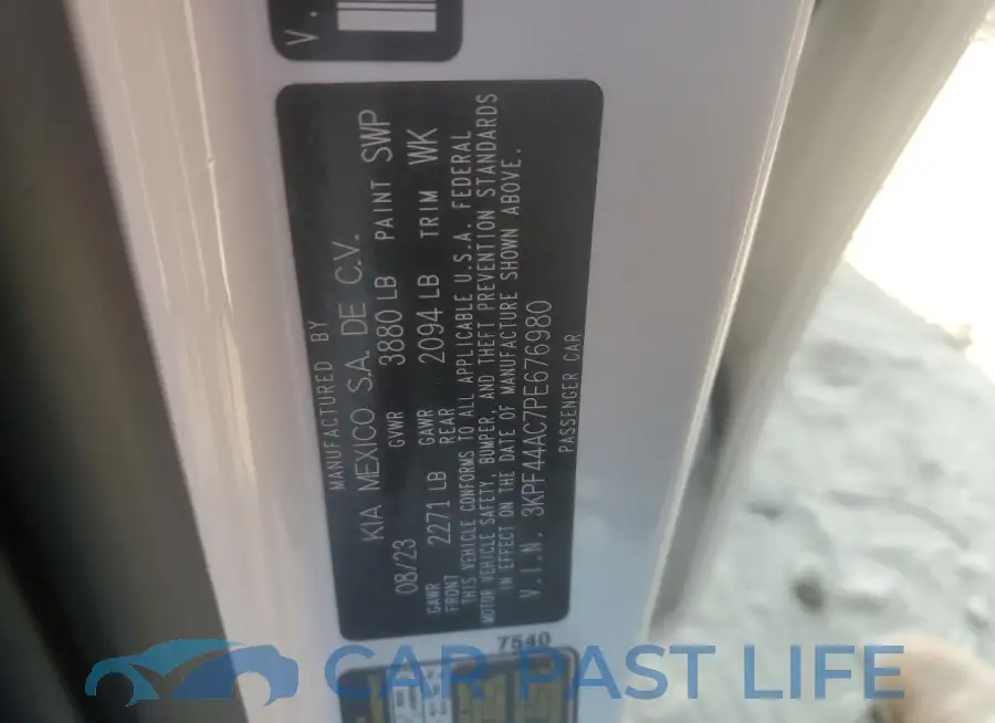 3KPF44AC7PE676980# 13