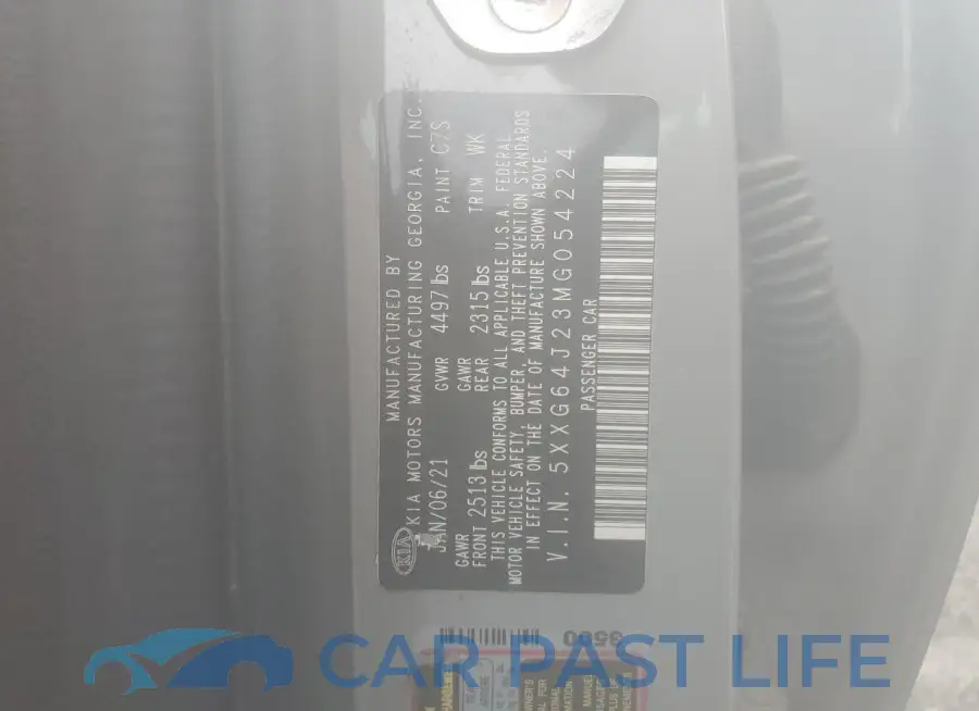 5XXG64J23MG054224# 13