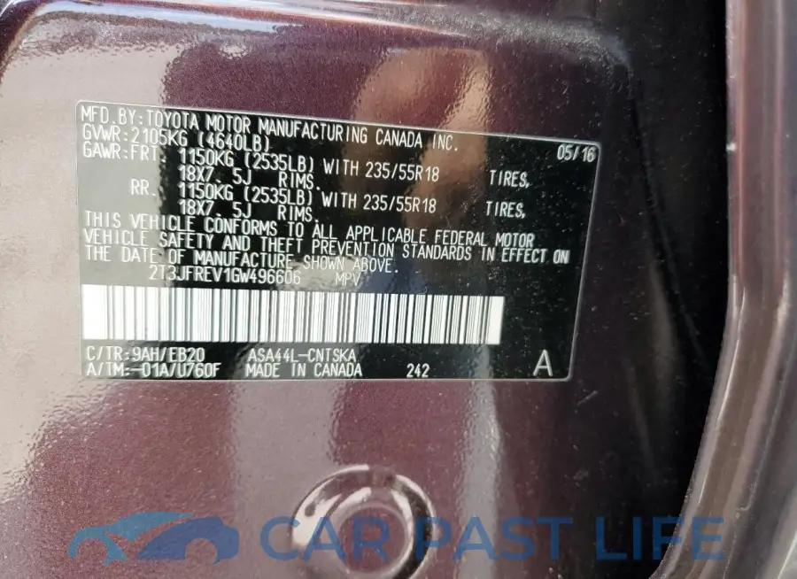 2T3JFREV1GW496606# 13