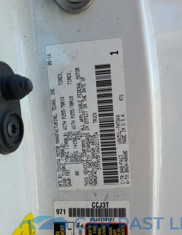 5TFNY5F16GX211734# 12