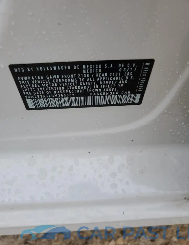 3VW2B7AJXHM353032# 13