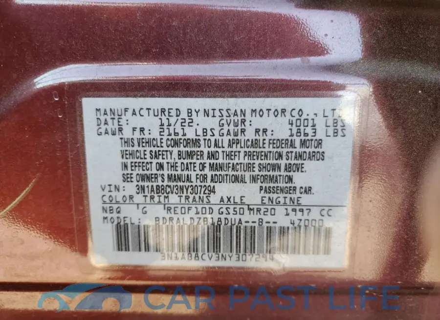 3N1AB8CV3NY307294# 12