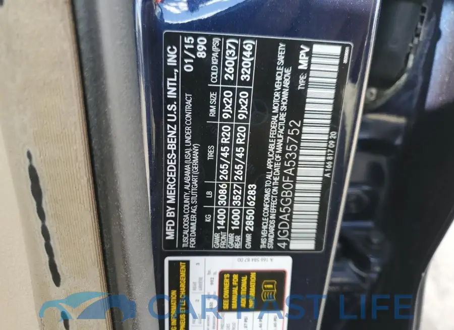 4JGDA5GB0FA535752# 14