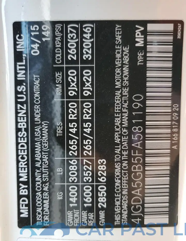 4JGDA5GB5FA581190# 13