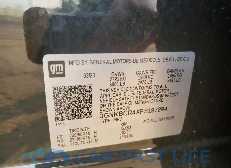 3GNKBCR4XPS197294# 12