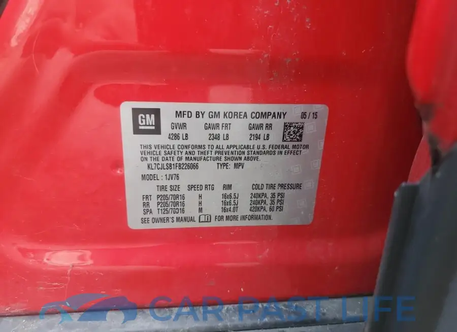 KL7CJLSB1FB226066# 13