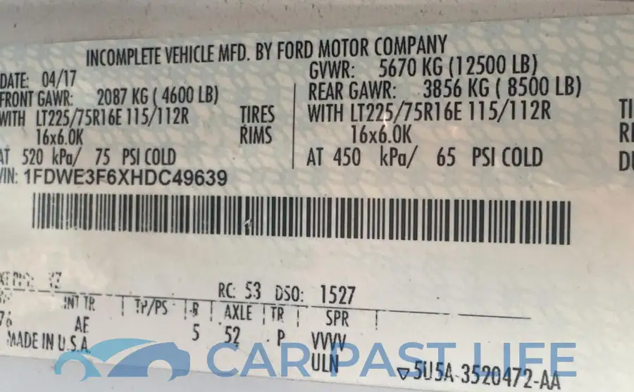 1FDWE3F6XHDC49639# 10