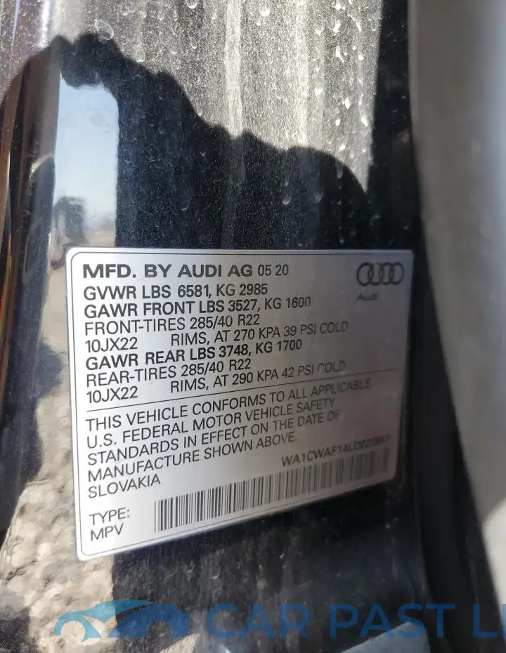 WA1CWAF14LD023953# 13
